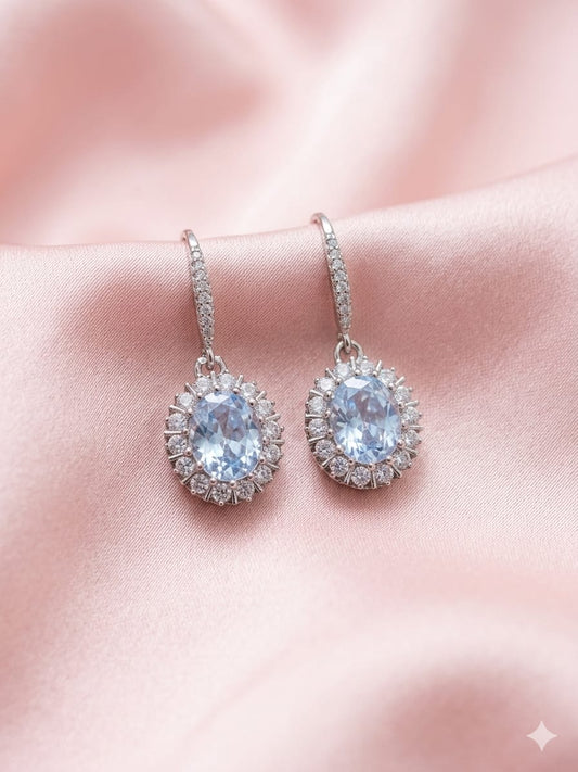 Crystal Halo Drop Earrings