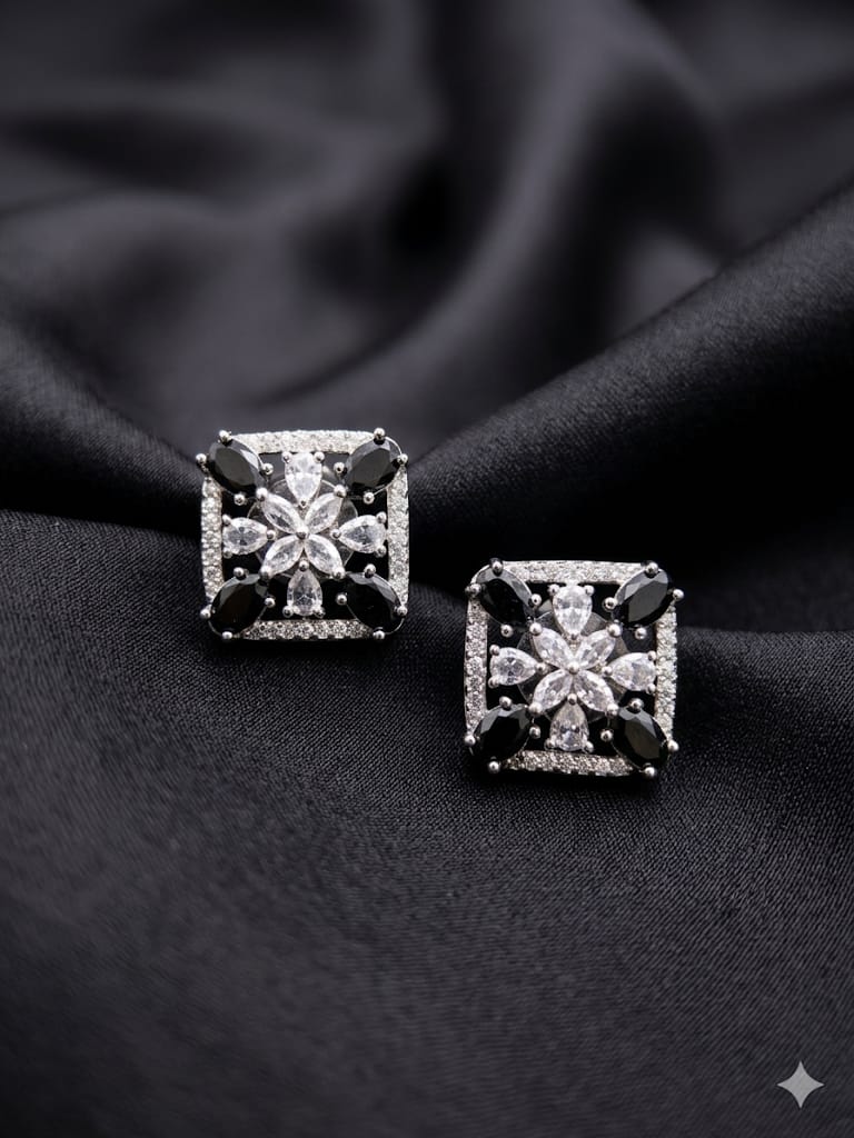 Bar Galaxy ( Silver plated one carat) Earrings
