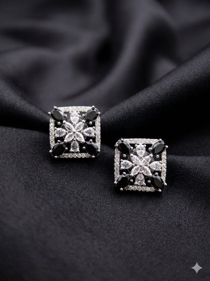 Bar Galaxy ( Silver plated one carat) Earrings