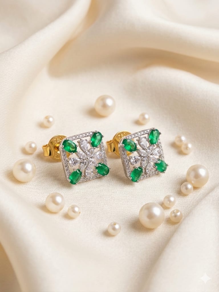 Bar Galaxy ( Silver plated one carat) Earrings