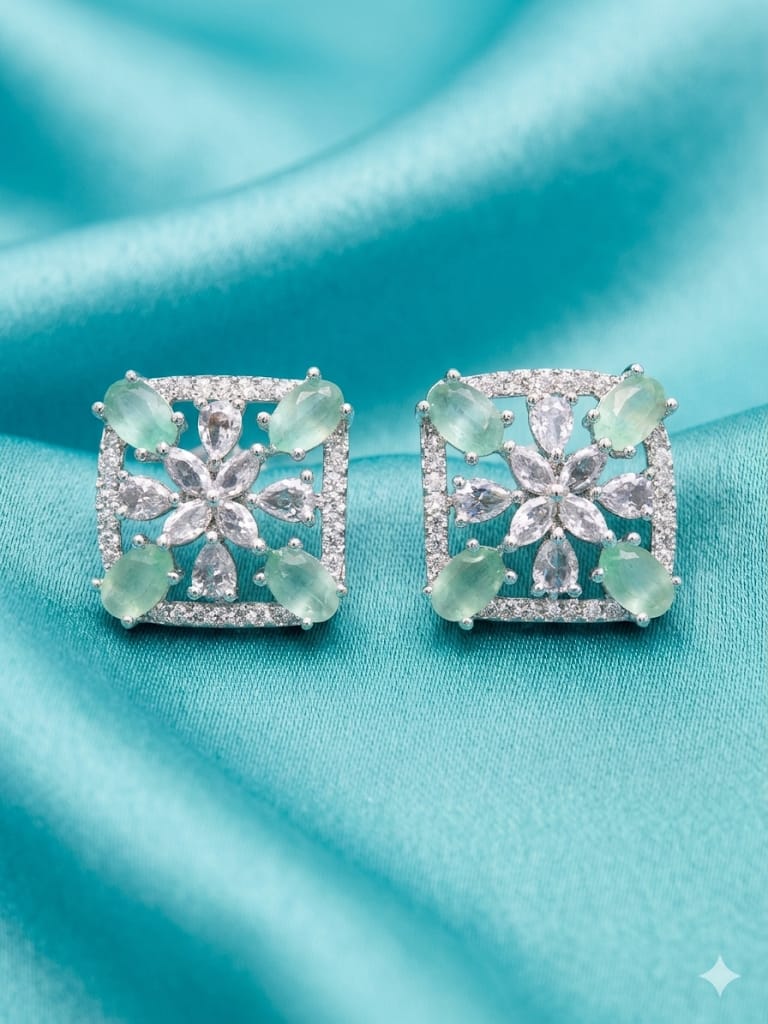 Bar Galaxy ( Silver plated one carat) Earrings