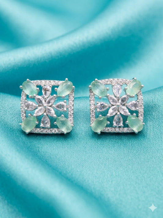 Bar Galaxy ( Silver plated one carat) Earrings
