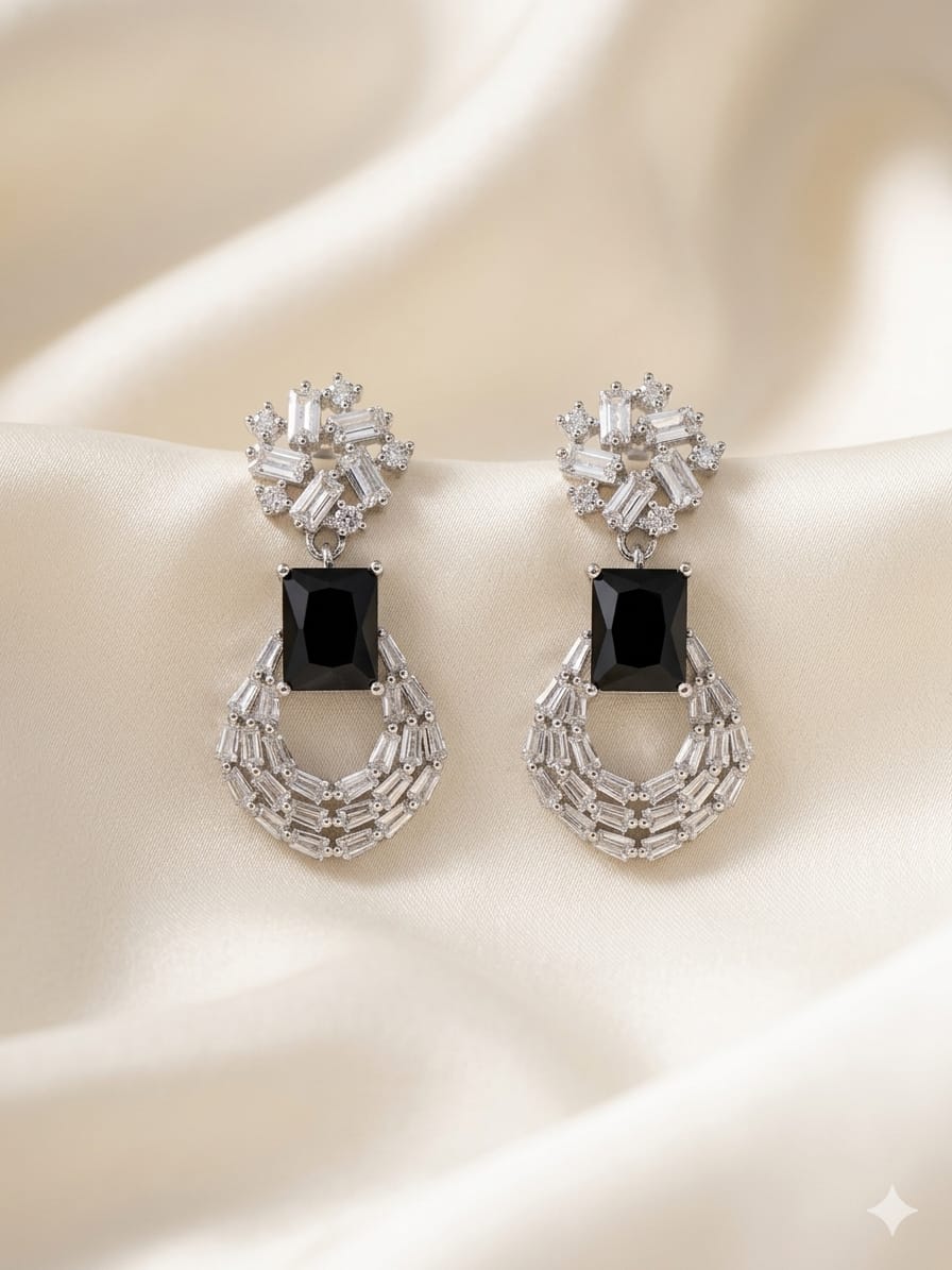 Silver-Toned Statement Earring