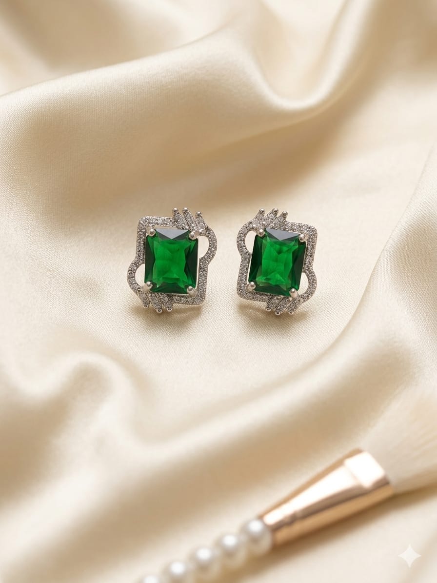 Emerald  Cut earring