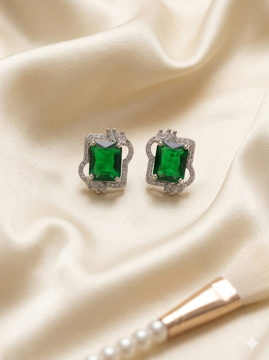 Emerald  Cut earring