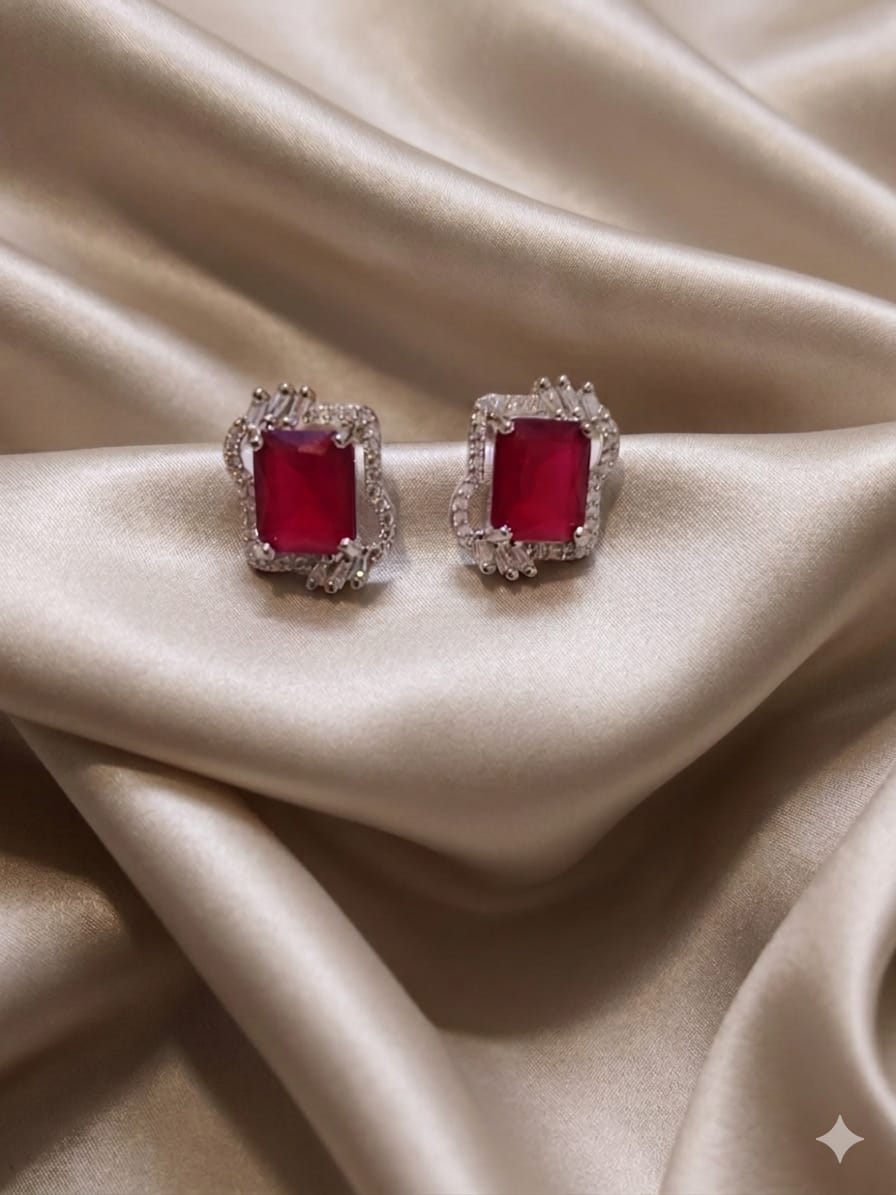 Emerald  Cut earring
