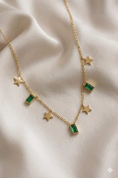 Emerald Bar Necklace