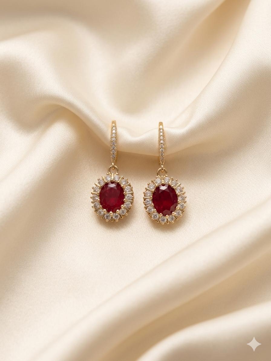 Crystal Halo Drop Earrings
