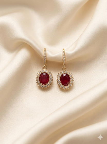 Crystal Halo Drop Earrings