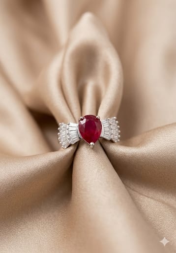 Teardrop Halo Ring