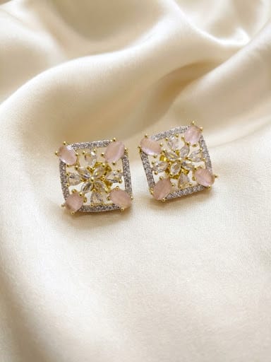 Bar Galaxy ( Silver plated one carat) Earrings