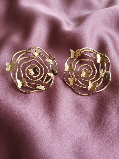 Butterfly circle earrings