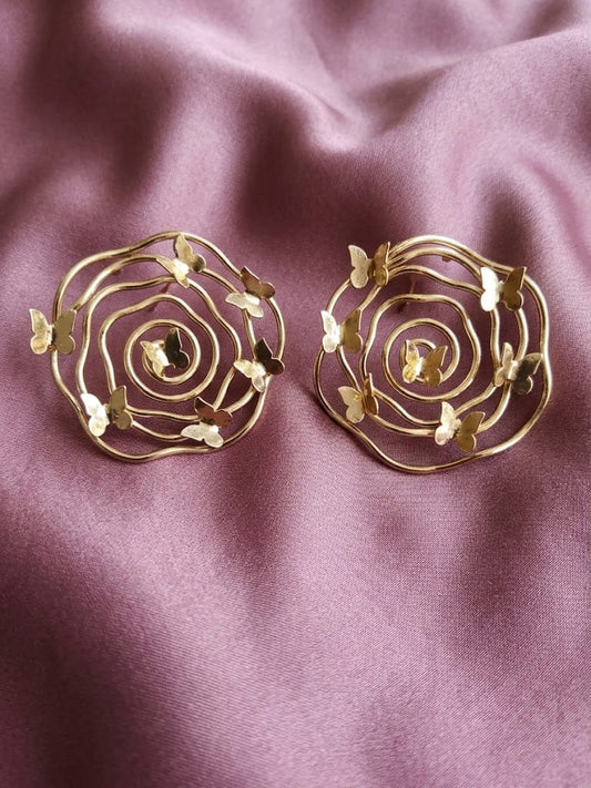 Butterfly circle earrings